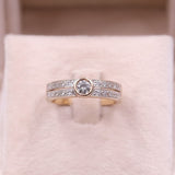 Anello vintage in oro giallo 14k con diamanti (0,50ctw), anni '80