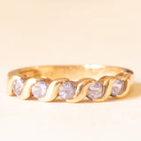 Veretta vintage in oro giallo 9K con tanzaniti (0.60ctw ca.), anno 2001
