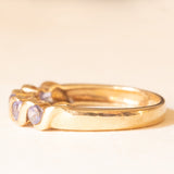 Veretta vintage in oro giallo 9K con tanzaniti (0.60ctw ca.), anno 2001