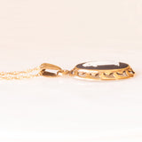 Vintage necklace with 9K yellow gold chain and 9K yellow gold pendant and jasperware