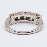 Vintage 14K gold riviera ring with 5 brilliant cut diamonds (1.2ct), 60s