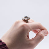 Vintage Ring aus 18 Karat Gold und Silber mit Saphiren und Diamanten, 50er Jahre