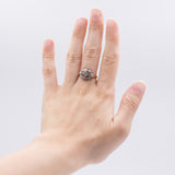 Vintage two-tone 14K gold ring with brilliant cut diamond (0.25 ct), 70s