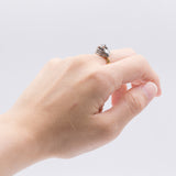 Vintage two-tone 14K gold ring with brilliant cut diamond (0.25 ct), 70s