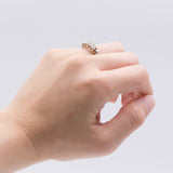 Vintage 14K gold riviera ring with 5 brilliant cut diamonds (1.2ct), 60s