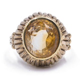 Vintage Ring aus 8 Karat Gelbgold mit Citrinquarz, 50er Jahre
