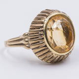 Винтажное кольцо из 8-каратного желтого золота с цитриновым кварцем, 50-е годы