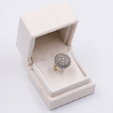 Vintage "Patch"-Ring aus 18 Karat Gelbgold und Silber mit Diamanten im Rosenschliff, 50er/60er Jahre