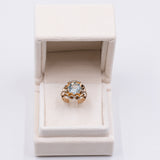 Vintage Ring aus 18 Karat Gelbgold mit ca. 4 Karat Aquamarin, 50er Jahre
