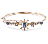 Antique 12k gold bracelet with sapphires and diamonds, early 1900s