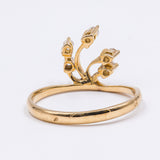 Anello vintage in oro giallo 18k con 5 diamanti (0.20ctw), anni '70