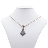 Collar Art Déco en oro y plata de 12 quilates con diamantes y zafiros, años 30
