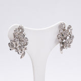 Vintage 18k white gold earrings with diamonds (1ctw), 60s