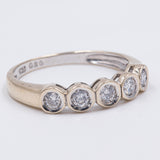 Vintage 18 Karat Weißgold Diamant im Brillantschliff (0.30 Karat) Ewigkeitsring, 60er/70er Jahre