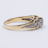Vintage two-tone 14k gold ring with brilliant cut diamonds (0.40ct), 1960s
