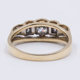 Anello vintage in oro bicolore 14k con diamanti taglio brillante (0.40ct), anni 60