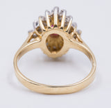 Vintage 14k gold ring with central ruby ​​and diamonds, 70s
