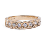 Vintage 14k yellow gold ring with brilliant cut diamonds (0.35ctw), 70s