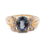 Vintage 14K gold spinel and diamond ring, 60s