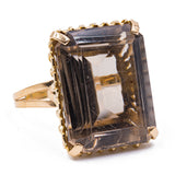 Vintage 18 Karat Gelbgold Rauchquarz (20 Karat) Cocktailring, 50er/60er Jahre