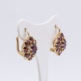 Vintage Ohrringe aus 18 Karat Gold mit Granaten, 50er Jahre