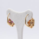 Vintage Ohrringe aus 18 Karat Gold mit Granaten, 50er Jahre