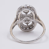Antique style 18k white gold diamond ring (0.80ctw)