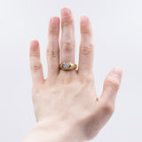 Винтажное кольцо с бриллиантом из желтого золота 14 карат, 60-е годы
