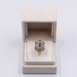 Vintage Ring aus 18 Karat Gelbgold mit Saphiren und Diamanten im Rosenschliff, 60er Jahre