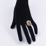 Vintage Ring aus 18 Karat Gelbgold mit Saphiren und Diamanten im Rosenschliff, 60er Jahre