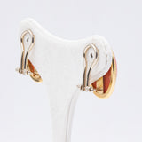VINTAGE OHRRINGE AUS 18K GELBGOLD MIT ORANGER KORALLE, 50er/60er Jahre