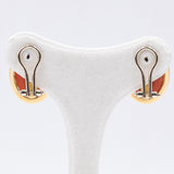 VINTAGE EARRINGS IN 18K YELLOW GOLD WITH ORANGE CORAL, 50s/60s