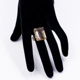 Vintage 18 Karat Gelbgold Rauchquarz (20 Karat) Cocktailring, 50er/60er Jahre