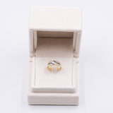 Vintage Ring aus 18 Karat Gelbgold mit Diamanten (0.30 ct) und Saphiren, 60er/70er Jahre
