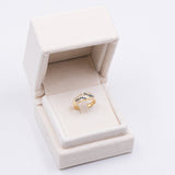 Vintage Ring aus 18 Karat Gelbgold mit Diamanten (0.30 ct) und Saphiren, 60er/70er Jahre