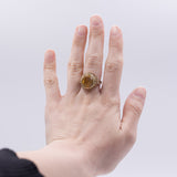 Винтажное кольцо из 8-каратного желтого золота с цитриновым кварцем, 50-е годы