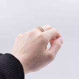 Vintage 14k yellow gold ring with brilliant cut diamonds (0.35ctw), 70s