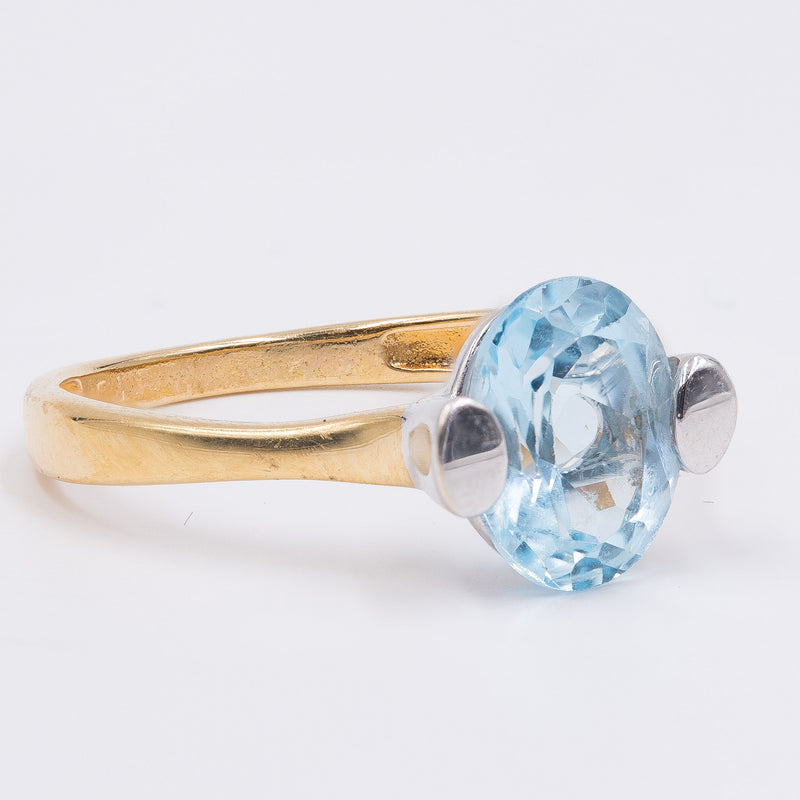 Vintage 18k gold ring with blue spinel, 1970s