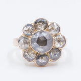 Antiker Ring aus 18 Karat Gold mit rosa Diamanten im Coronè-Schliff (insgesamt 3 ct), Anfang des 900. Jahrhunderts