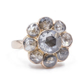 Antiker Ring aus 18 Karat Gold mit rosa Diamanten im Coronè-Schliff (insgesamt 3 ct), Anfang des 900. Jahrhunderts