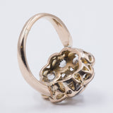 Antiker Ring aus 18 Karat Gold mit rosa Diamanten im Coronè-Schliff (insgesamt 3 ct), Anfang des 900. Jahrhunderts