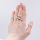 Antiker Ring aus 18 Karat Gold mit rosa Diamanten im Coronè-Schliff (insgesamt 3 ct), Anfang des 900. Jahrhunderts