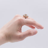 Antiker Ring aus 18 Karat Gold mit rosa Diamanten im Coronè-Schliff (insgesamt 3 ct), Anfang des 900. Jahrhunderts