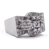 Art Decò ring in platinum with diamonds, 30s
