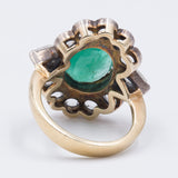 Antiker Gold- und Silberring mit Diamanten im Smaragd- und Rosenschliff, Anfang des 900. Jahrhunderts