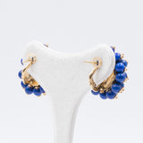 Vintage 18k gold earrings with lapis lazuli, 60s