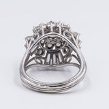 Vintage 18k white gold ring with brilliant and baguette cut diamonds (2.92ct), 50s / 60s