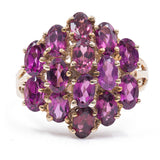 Vintage Ring aus 9 Karat Gelbgold mit lila Turmalinen, 70er Jahre