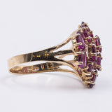 Vintage Ring aus 9 Karat Gelbgold mit lila Turmalinen, 70er Jahre