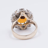 18K gold ring with citrine quartz (4.20ct approx.) And diamonds (1.80ct approx.), 60s